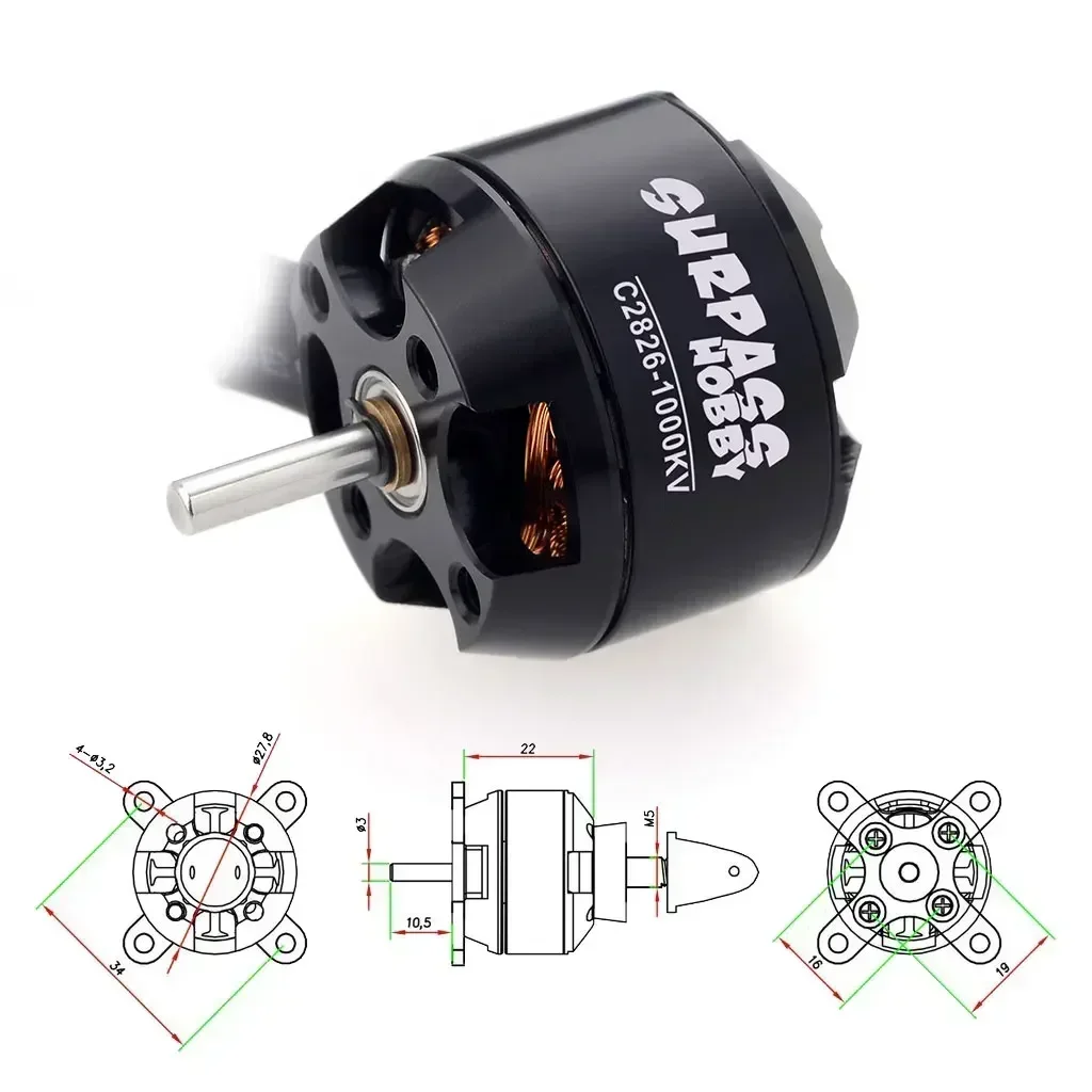 Surpass Hobby 2826 1000KV 1350 - Rc Hobby Wing avaliação e preço