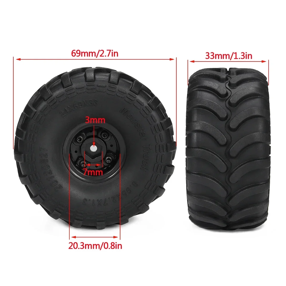 Pneus de caminhão monstro com  - Rc Tire Foam Insert avaliação e preço
