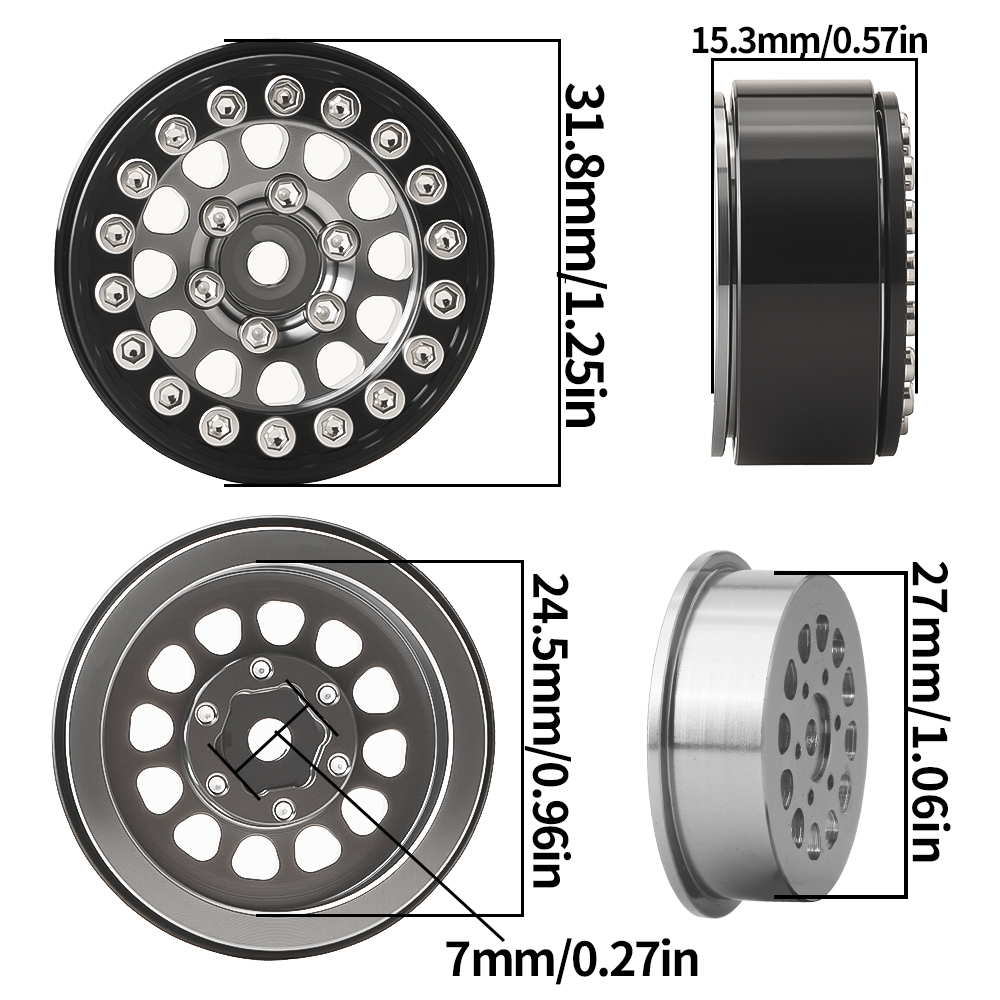 Roda Beadlock BDX RC1.1/1.0 Po - Rc Tire Foam Insert avaliação e preço